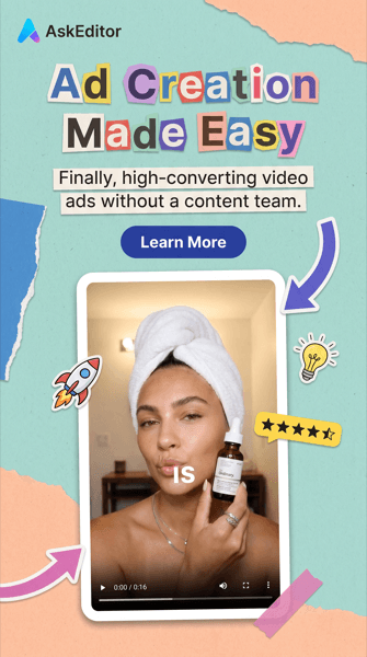 Social Proof static ad template example generated with AskEditor