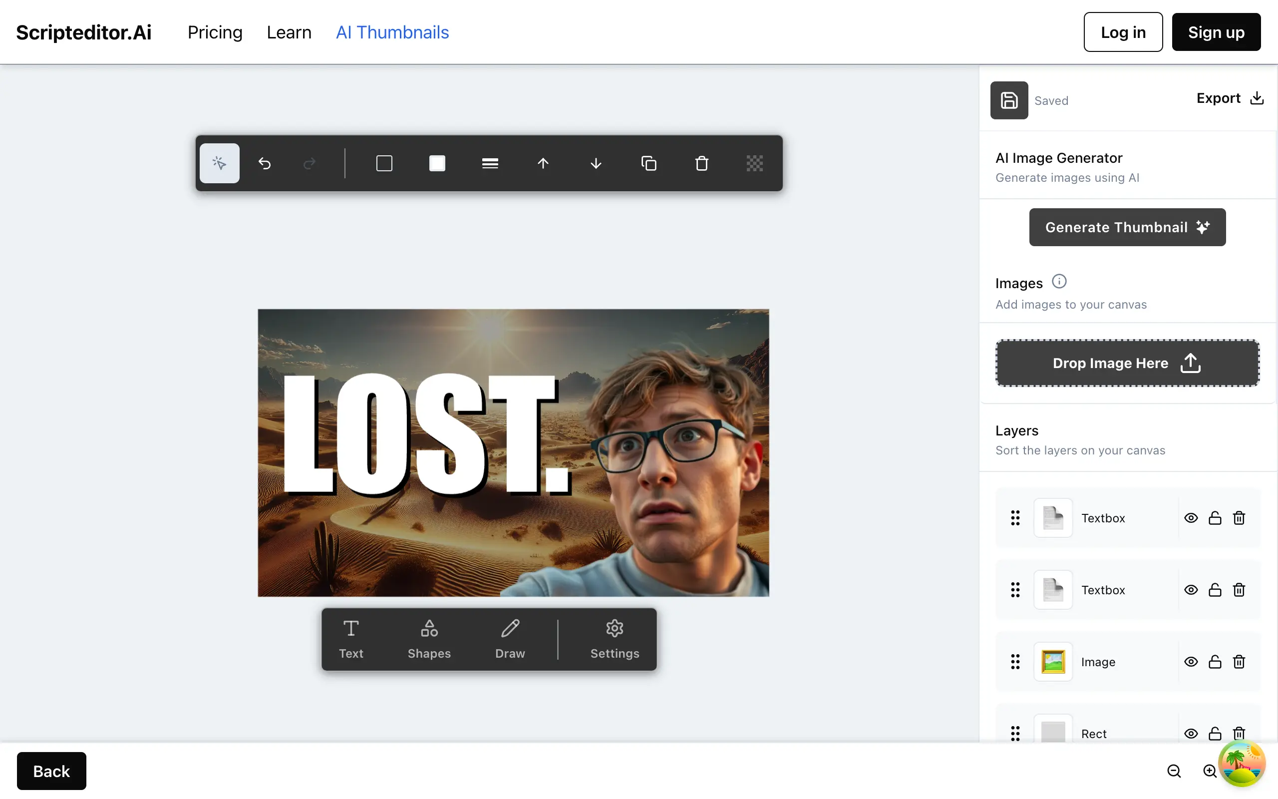 image of editor canvas with AI insights